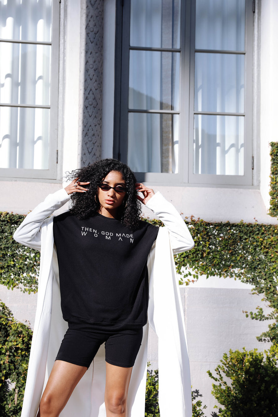 Then, God Made Woman Unisex Sweatshirt - Black