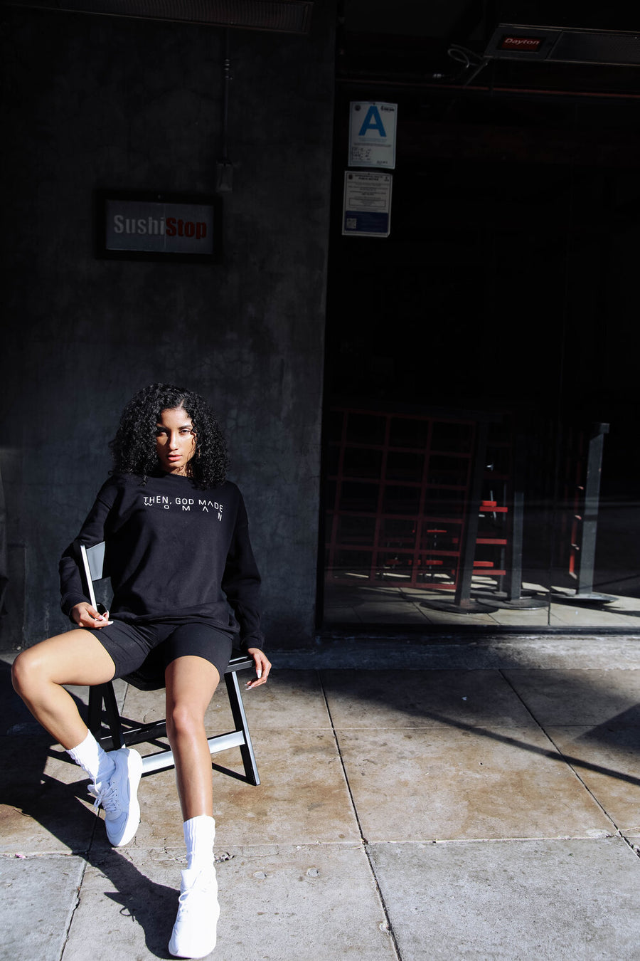 Then, God Made Woman Unisex Sweatshirt - Black