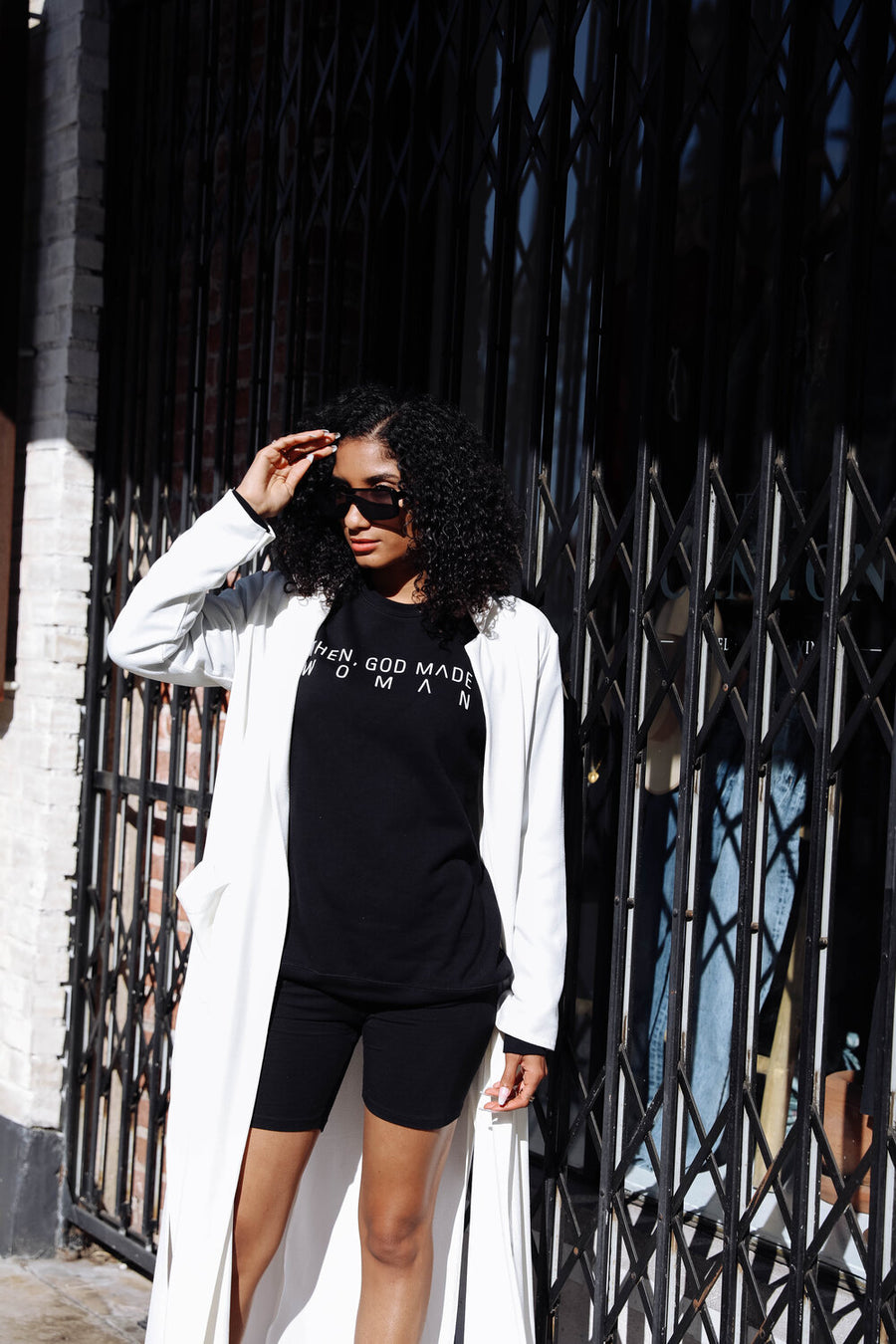 Then, God Made Woman Unisex Sweatshirt - Black