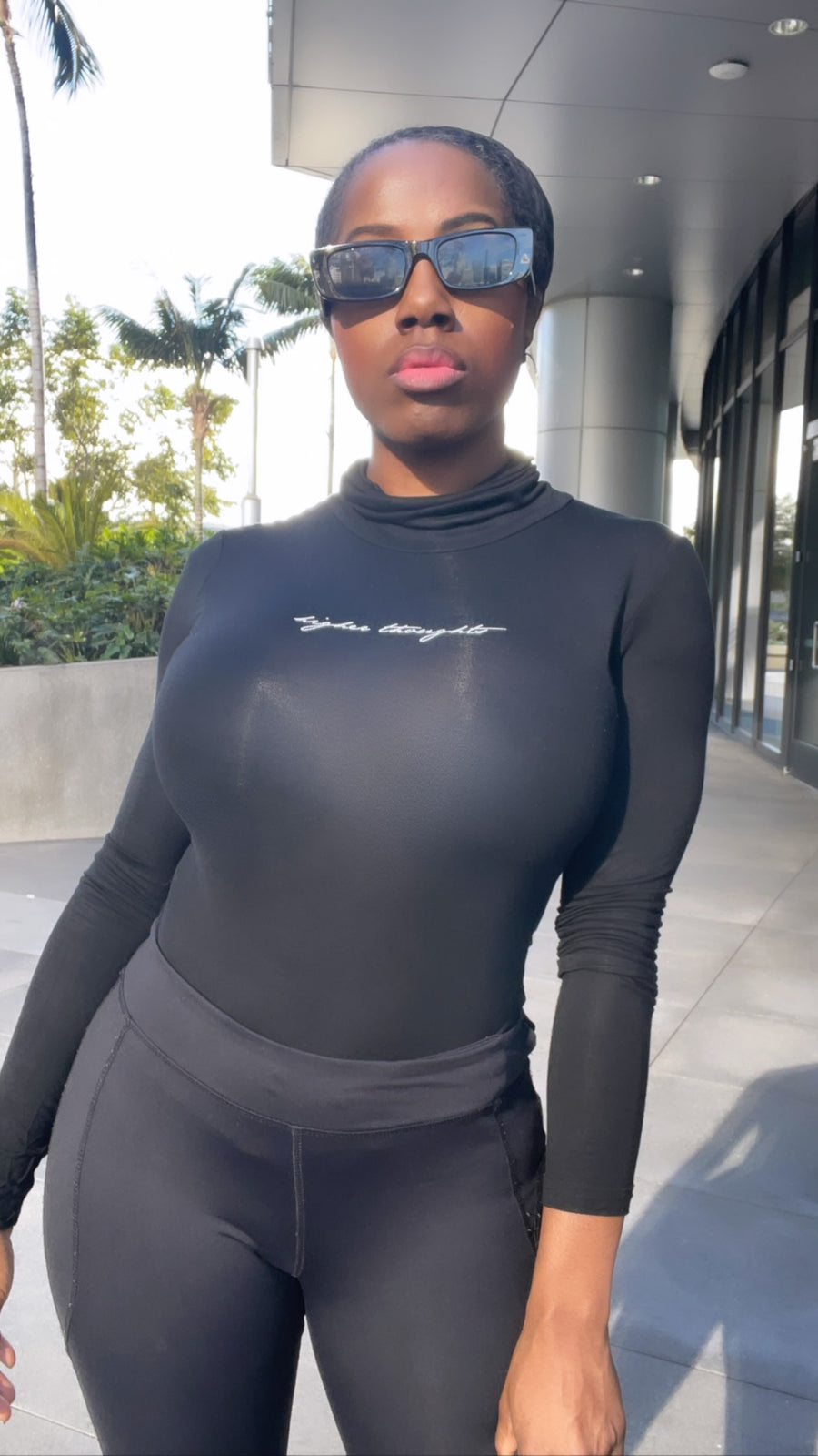 Higher Thoughts Fitted Turtleneck - Black