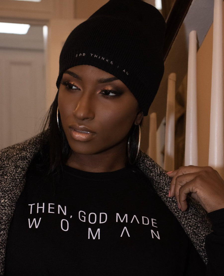 God Thinks I Am Organic Slouch Beanie