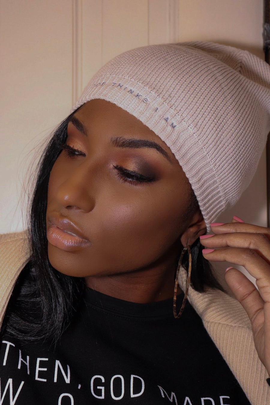God Thinks I Am Organic Slouch Beanie